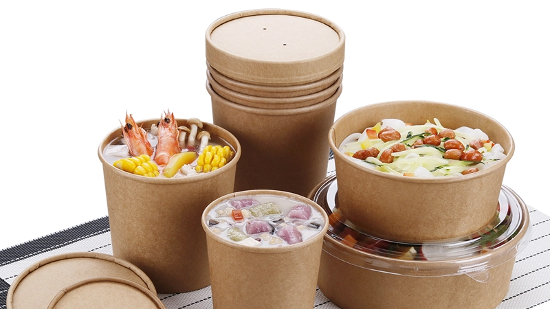 Disposable Kraft Paper Soup Bowl Porringer Take out Take Away Porridge Cup round Lunch Box with Lid Disposable Kraft Paper Soup Bowl Porringer Take out Take Away Porridge Cup round Lunch Box with Lid