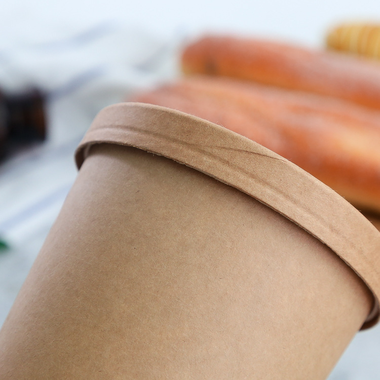 Thickened Disposable Porridge Bucket Kraft Paper Soup Bucket Soup Cups Customized Paper Bowl with Lid Take out Take Away Soup Bowl Porridge Cup