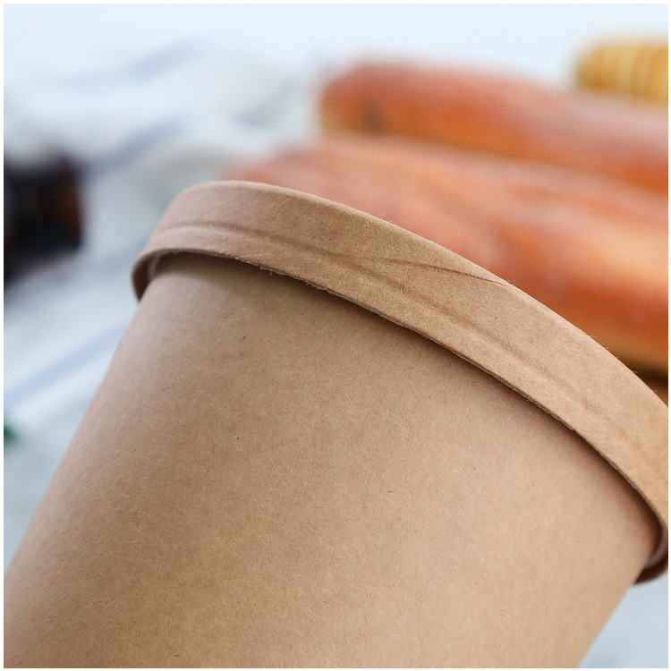 Thickened Disposable Porridge Bucket Kraft Paper Soup Bucket Soup Cups Customized Paper Bowl with Lid Take out Take Away Soup Bowl Porridge Cup