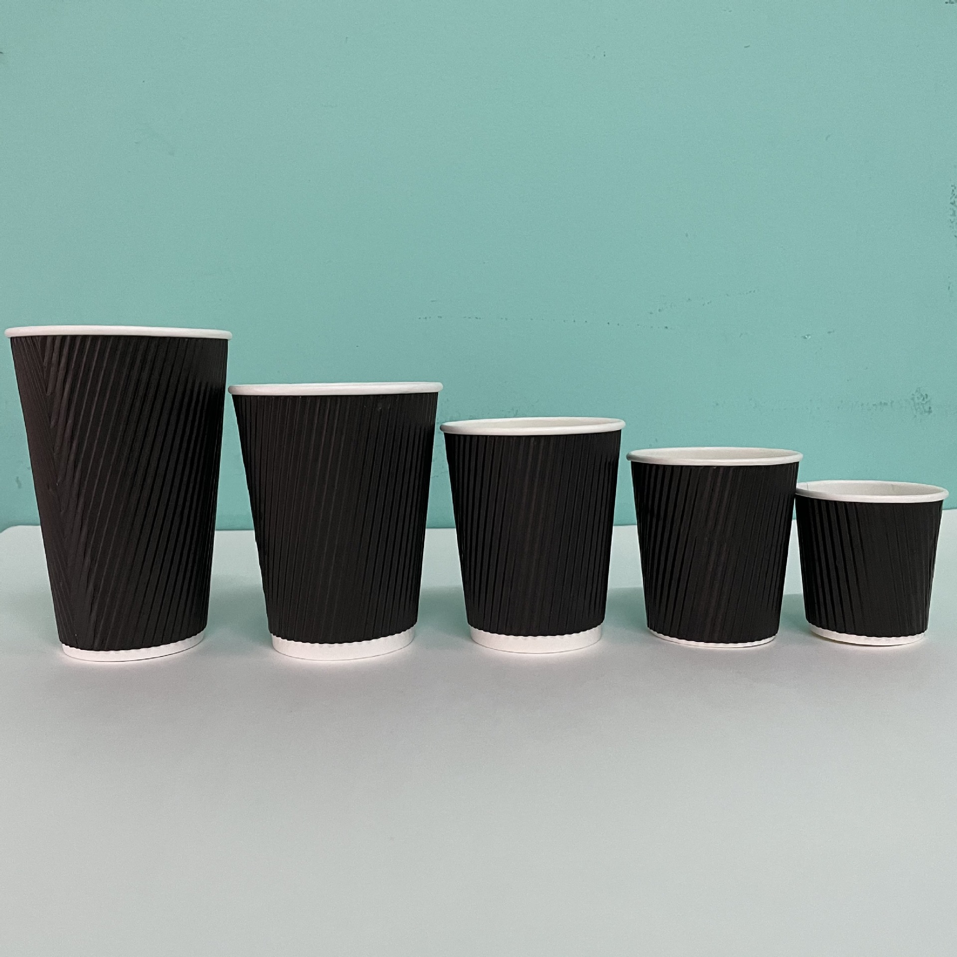 Currency Disposable Coffee Cup with Lid Corrugated Kraft Paper Cup Milk Tea Hot Drinks Cup Takeaway Cup 2Layer Paper Cup