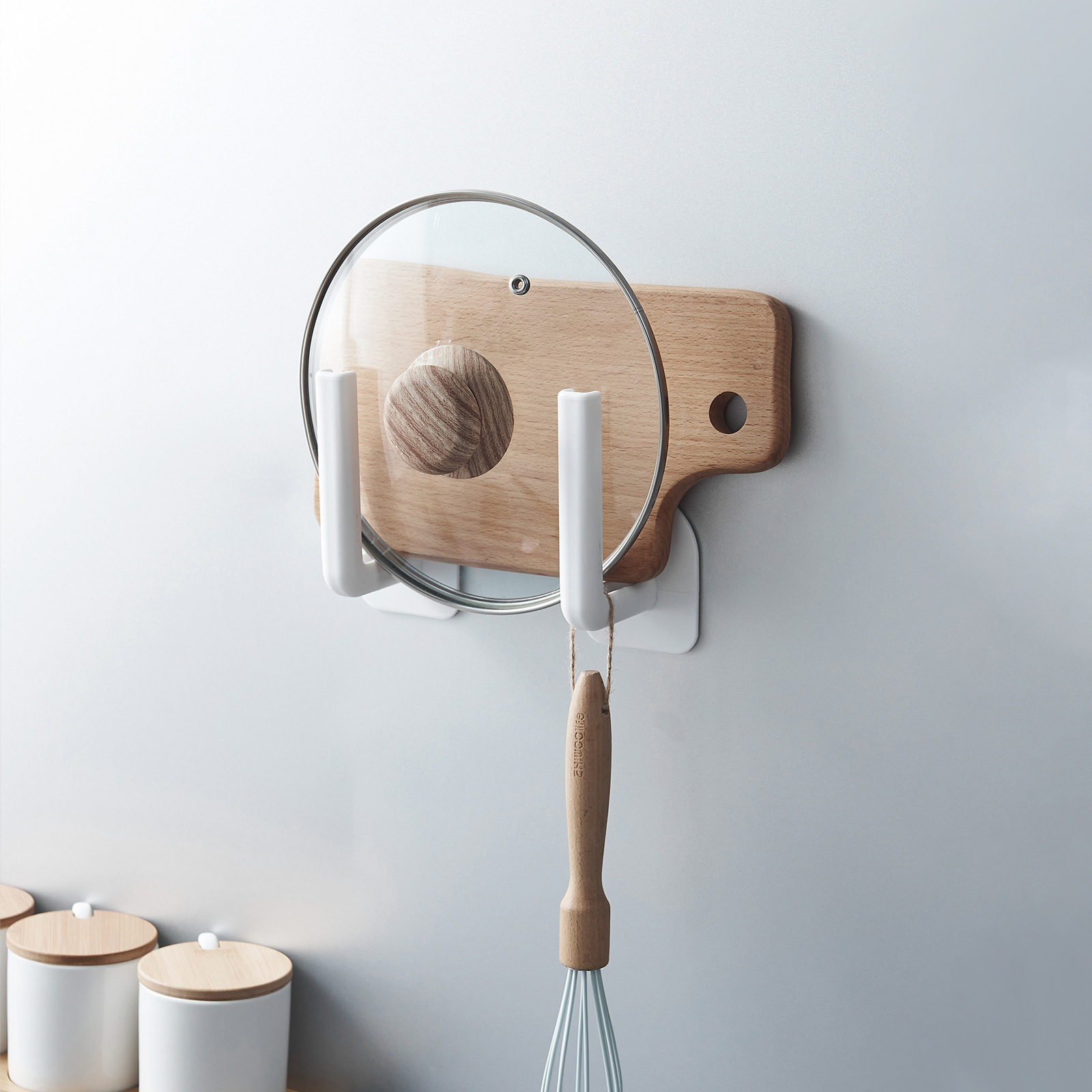 Multifunctional Rack Household Roll Paper for Kitchen Uses Cup Lid Wall-Mounted Storage Rack Punch Free Storage Rack Wall Hook