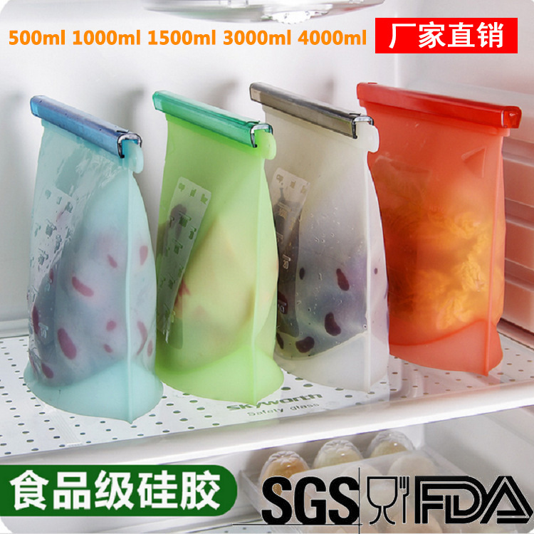 Edible Silicon Freshness Protection Package Food Packing Ziplock Bag Soup Frozen Food Buggy Bag Competitive Factory
