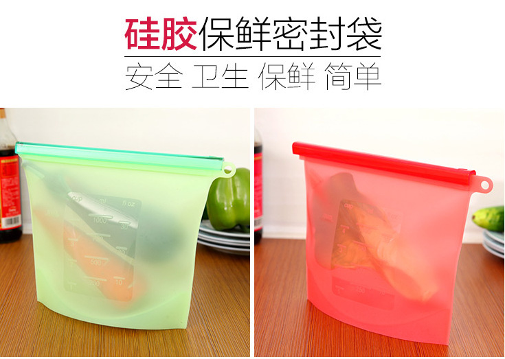 Edible Silicon Freshness Protection Package Food Packing Ziplock Bag Soup Frozen Food Buggy Bag Competitive Factory