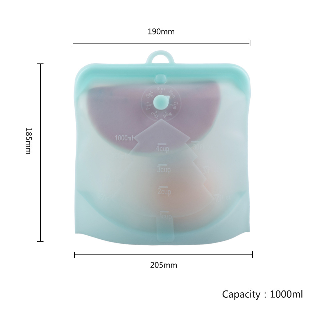Without Pull Rod Silicone Freshness Protection Package with Date Pointer Food Packing Ziplock Bag Buggy Bag Food Grade