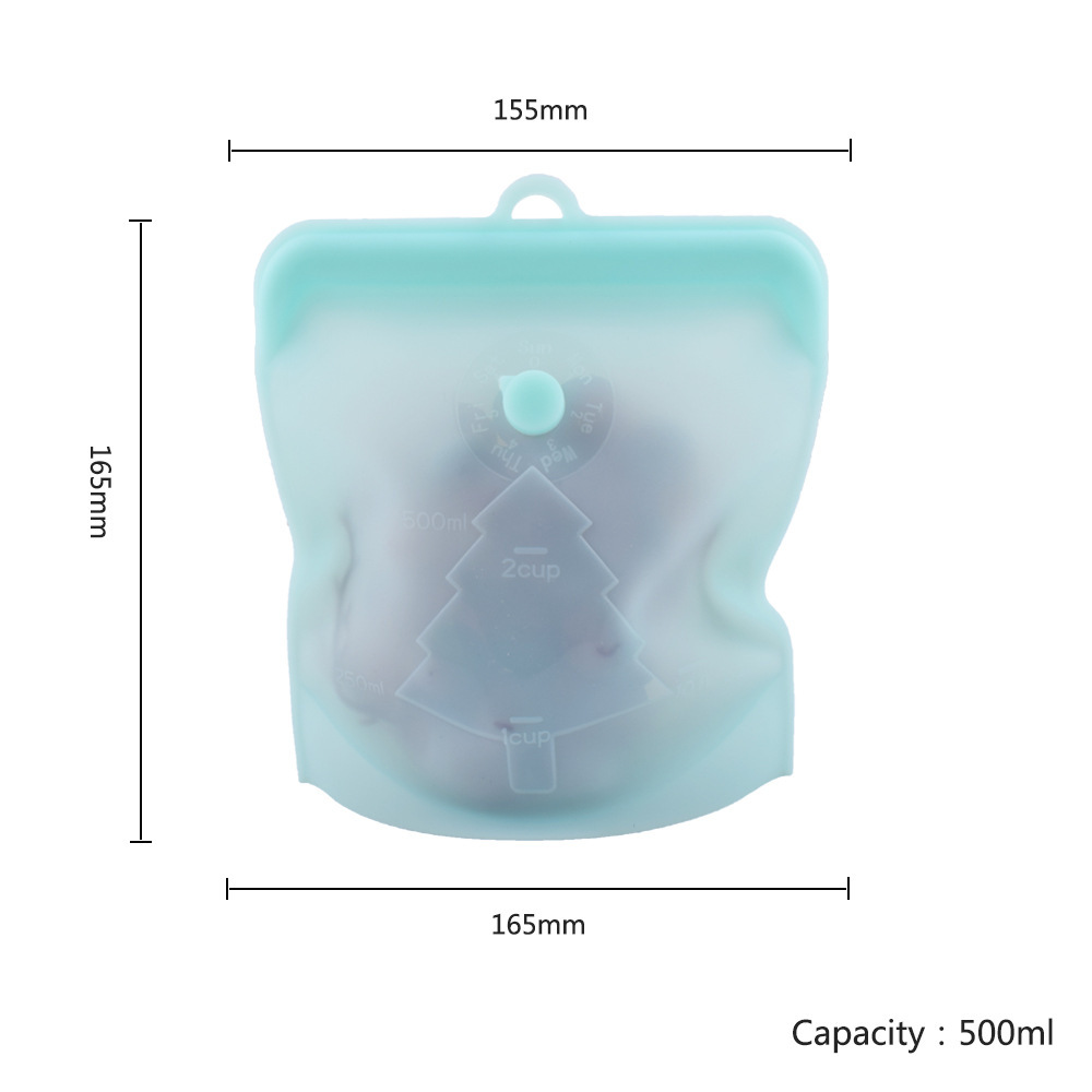 Without Pull Rod Silicone Freshness Protection Package with Date Pointer Food Packing Ziplock Bag Buggy Bag Food Grade