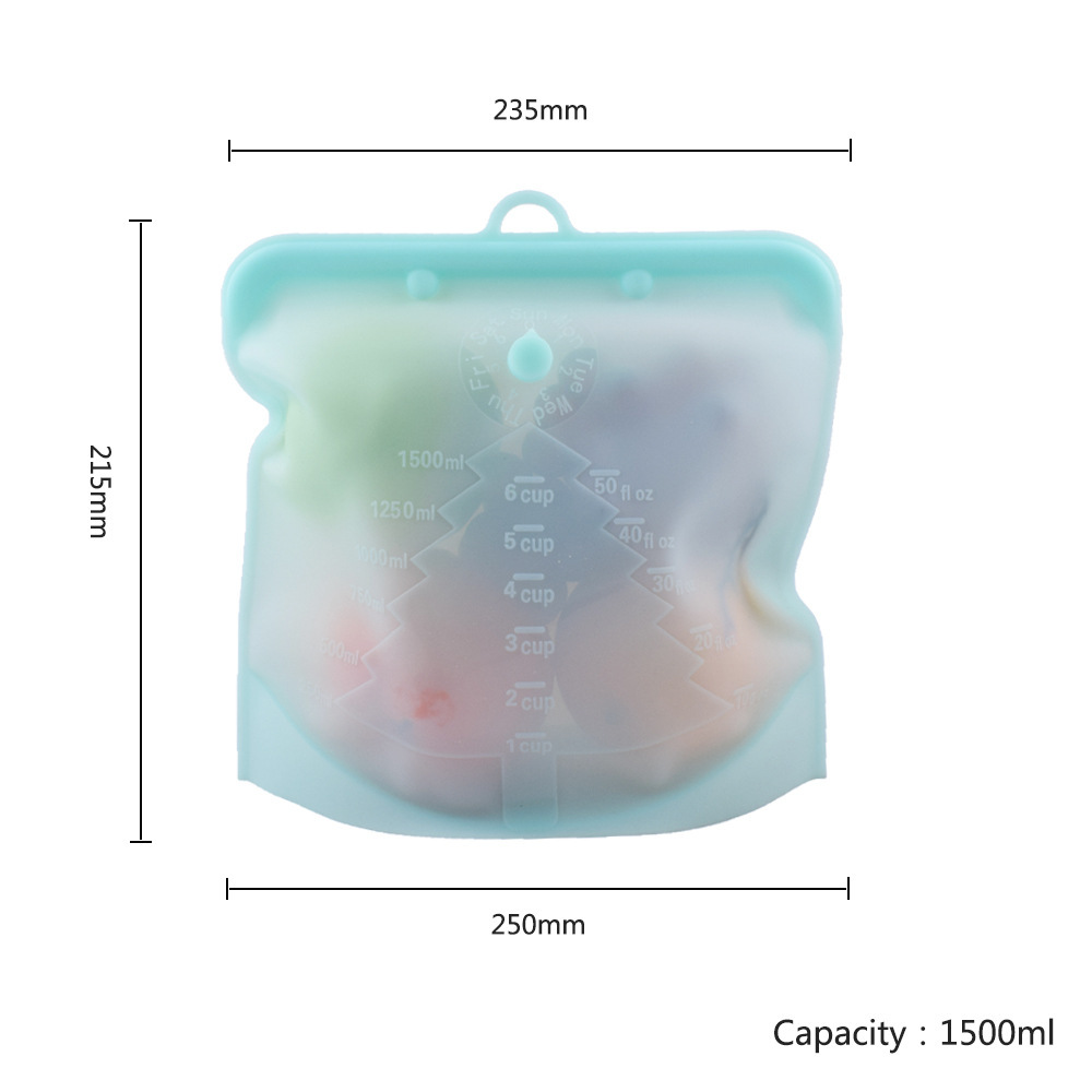 Without Pull Rod Silicone Freshness Protection Package with Date Pointer Food Packing Ziplock Bag Buggy Bag Food Grade