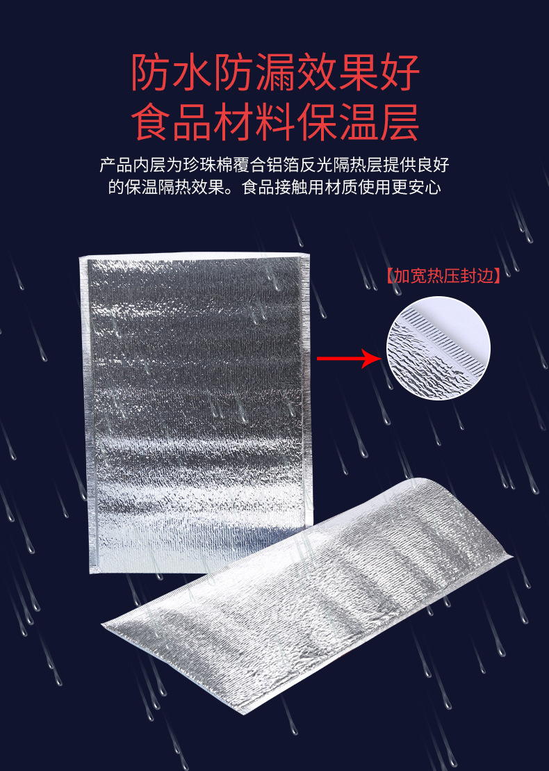 ThreeDimensional Thermal Bag Thick Aluminum Foil Pearl Cotton Takeaway Packing Bag Fruit Cake Preservation Cooler Bag