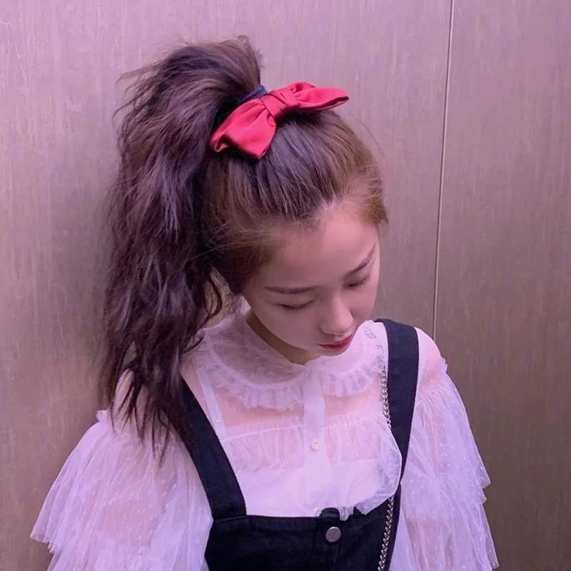 Yu Shuxin Same Style Red Bow Headdress Lolita Japanese Barrettes Girl Satin Ribbon Headband Yu Shuxin Same Style Red Bow Headdress Lolita Japanese Barrettes Girl Satin Ribbon Headband