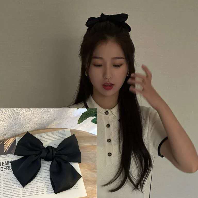 Yu Shuxin Same Style Red Bow Headdress Lolita Japanese Barrettes Girl Satin Ribbon Headband Yu Shuxin Same Style Red Bow Headdress Lolita Japanese Barrettes Girl Satin Ribbon Headband