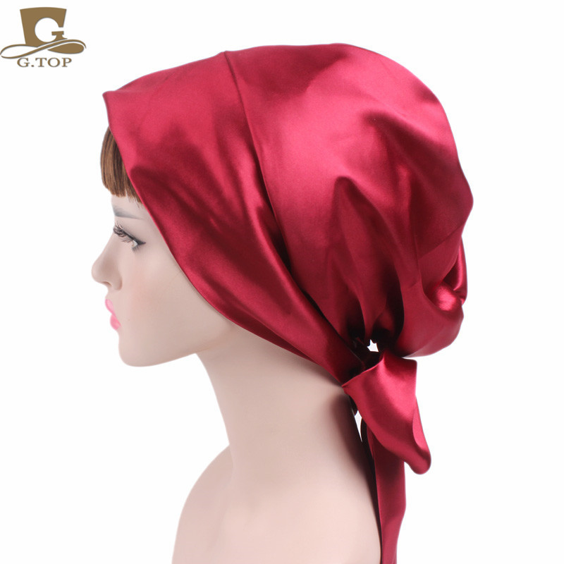 Women's Satin Print Ribbon Bowknot Tam-O'-Shanter Nightcap Silk Pile Cap Long Tail Woven Hat Women's Satin Print Ribbon Bowknot Tam-O'-Shanter Nightcap Silk Pile Cap Long Tail Woven Hat