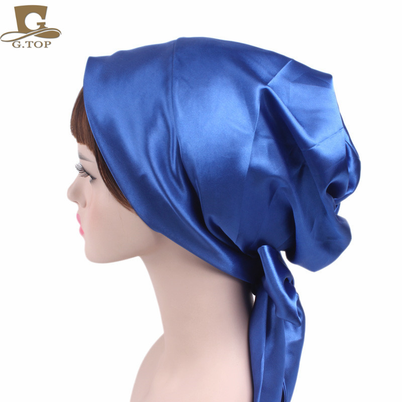 Women's Satin Print Ribbon Bowknot Tam-O'-Shanter Nightcap Silk Pile Cap Long Tail Woven Hat Women's Satin Print Ribbon Bowknot Tam-O'-Shanter Nightcap Silk Pile Cap Long Tail Woven Hat