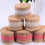 Lace Linen Volume 5 M Burlap Roll Lace Peony Cotton Roll DIY Christmas Wedding Cake Decoration Supplies Bandage