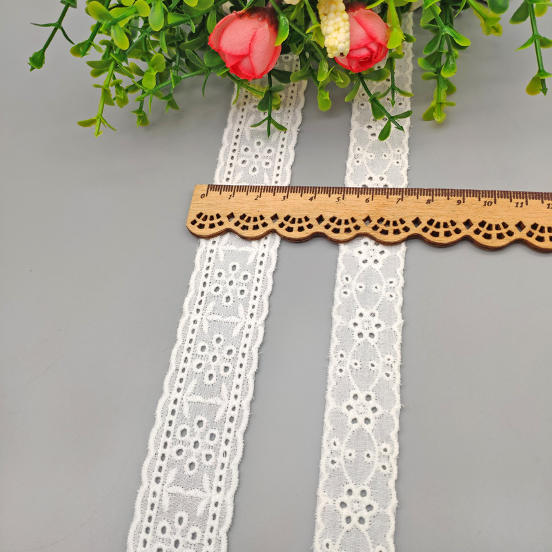 Factory Wholesale Perforated Embroidered Lace M White Pure Cotton Embroidered Lace Hem Skirt Lace Linen Volume Factory Wholesale Perforated Embroidered Lace M White Pure Cotton Embroidered Lace Hem Skirt Lace Linen Volume