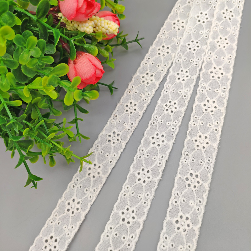 Factory Wholesale Perforated Embroidered Lace M White Pure Cotton Embroidered Lace Hem Skirt Lace Linen Volume Factory Wholesale Perforated Embroidered Lace M White Pure Cotton Embroidered Lace Hem Skirt Lace Linen Volume