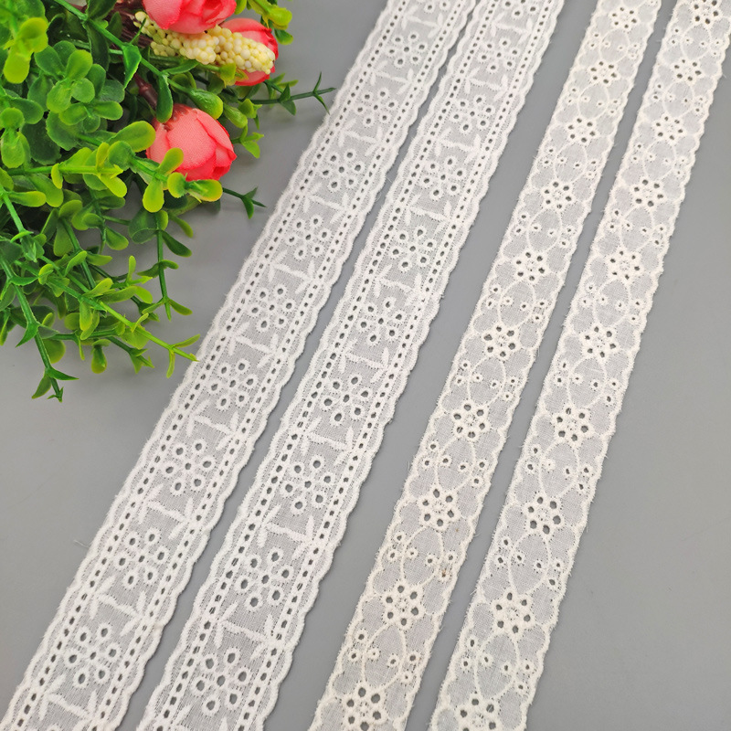 Factory Wholesale Perforated Embroidered Lace M White Pure Cotton Embroidered Lace Hem Skirt Lace Linen Volume Factory Wholesale Perforated Embroidered Lace M White Pure Cotton Embroidered Lace Hem Skirt Lace Linen Volume