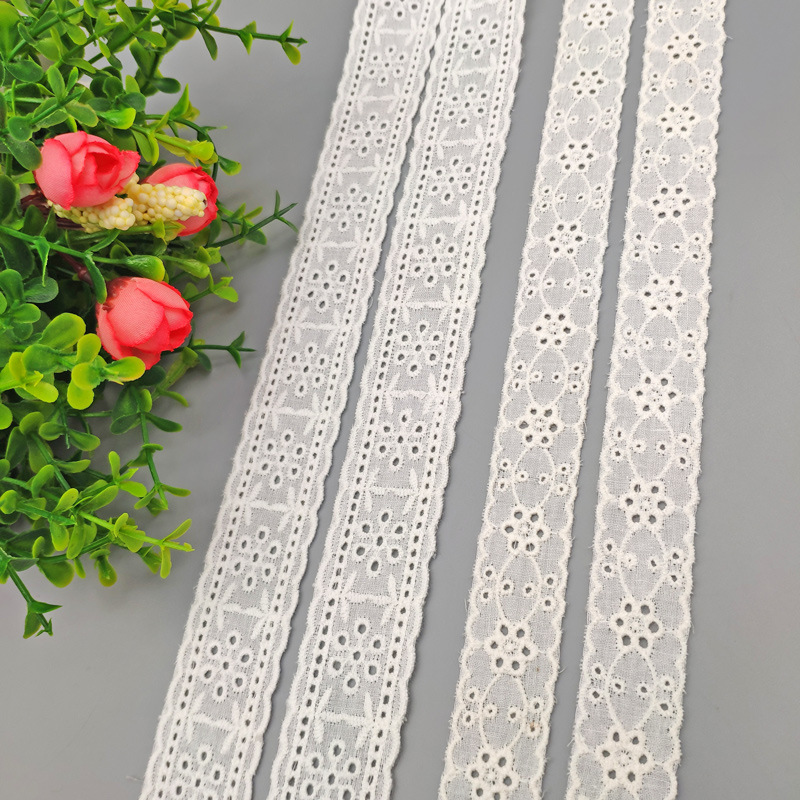 Factory Wholesale Perforated Embroidered Lace M White Pure Cotton Embroidered Lace Hem Skirt Lace Linen Volume Factory Wholesale Perforated Embroidered Lace M White Pure Cotton Embroidered Lace Hem Skirt Lace Linen Volume