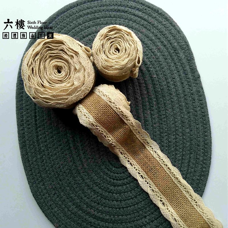 Lace Burlap Roll DIY Handmade Christmas Wedding Crafts Lace Linen Volume