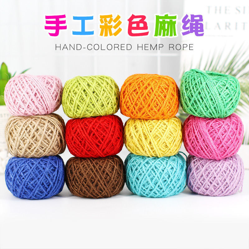 Colorful Hemp Meal 12 Colors Handmade Braided Rope Children&#039;s Kindergarten DIY DIY Lace Linen Volume