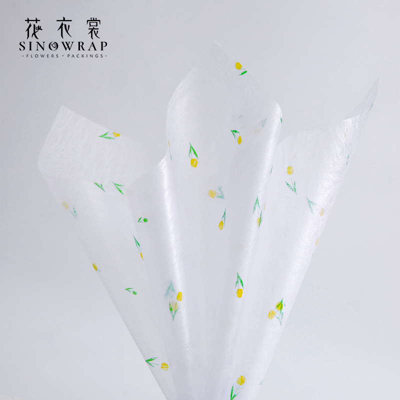 Flower Dress Flowers Lined Bouquet Wrapping Paper Fresh Valentine&#039;s Day Tulip Bundle Packaging Waterproof Tissue Paper Flower Shop