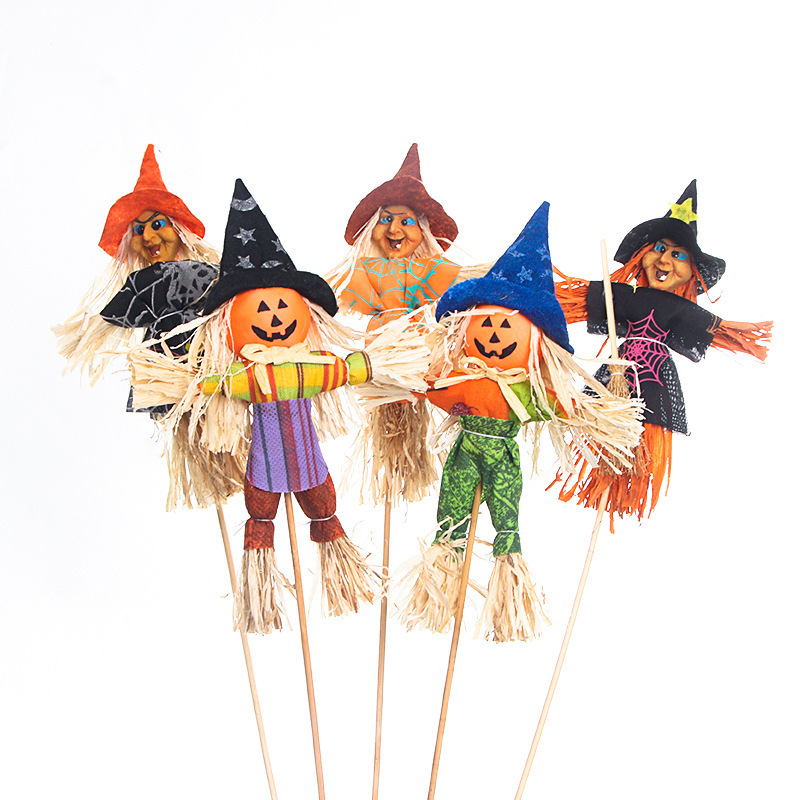Halloween Scarecrow Floral Flowers Wrapping Paper Material Witch Ghost Face Pumpkin Decorative Bouquet DIY Material