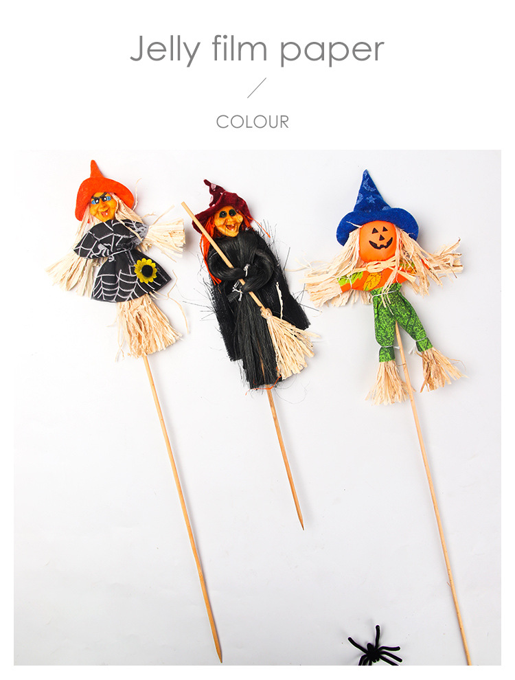Halloween Scarecrow Floral Flowers Wrapping Paper Material Witch Ghost Face Pumpkin Decorative Bouquet DIY Material