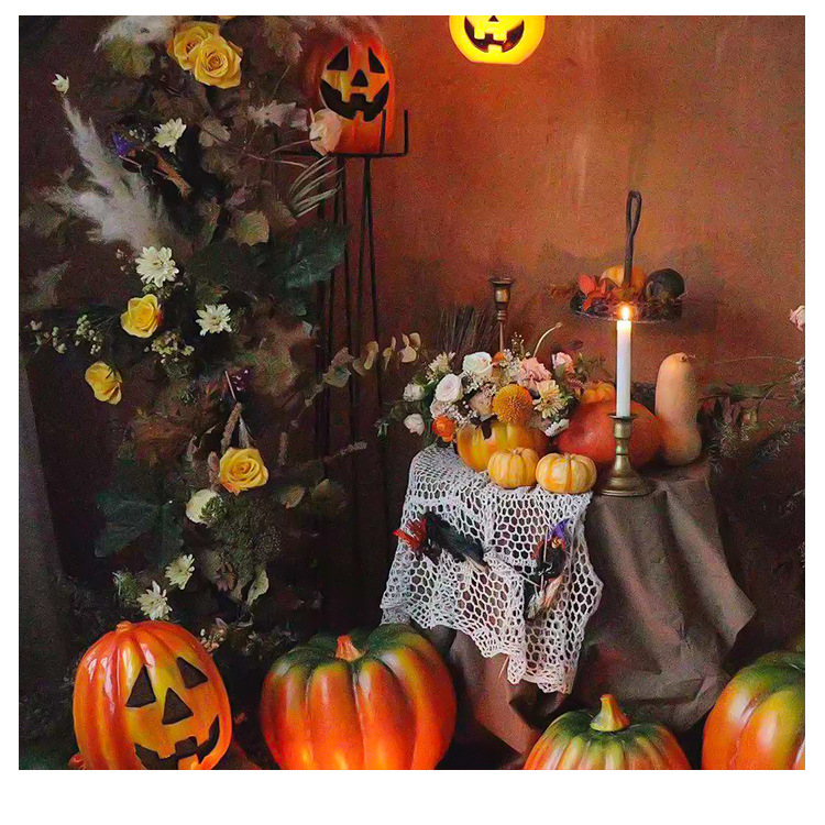 Halloween Scarecrow Floral Flowers Wrapping Paper Material Witch Ghost Face Pumpkin Decorative Bouquet DIY Material