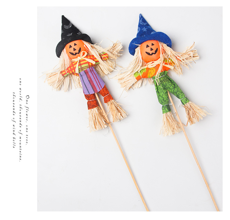 Halloween Scarecrow Floral Flowers Wrapping Paper Material Witch Ghost Face Pumpkin Decorative Bouquet DIY Material