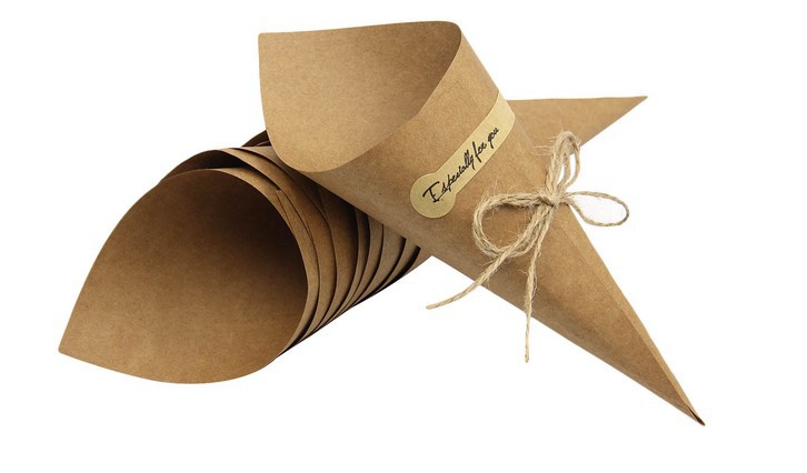 Wrapping Paper Cylinder Creative Card Black Primary Color Greeting Card DIY Vintage Dried Flower Gift IceCream Cone
