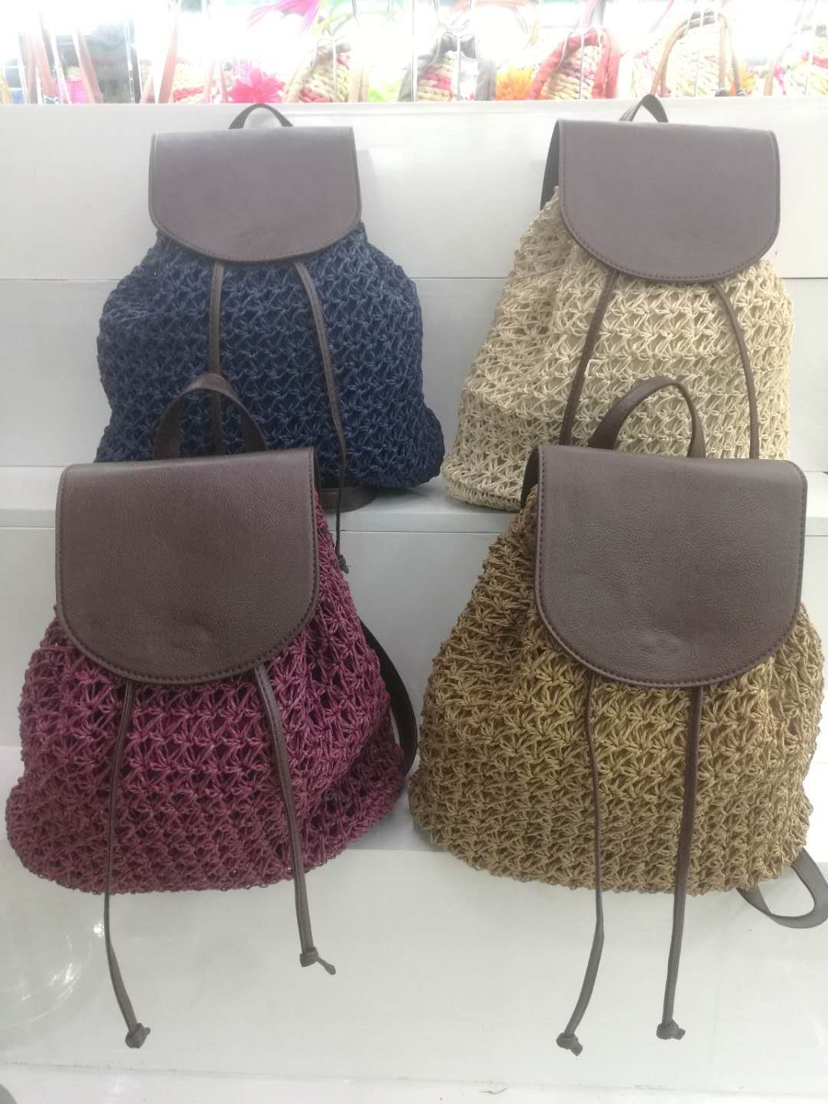 Paper rope material, hand-woven hand-made bag