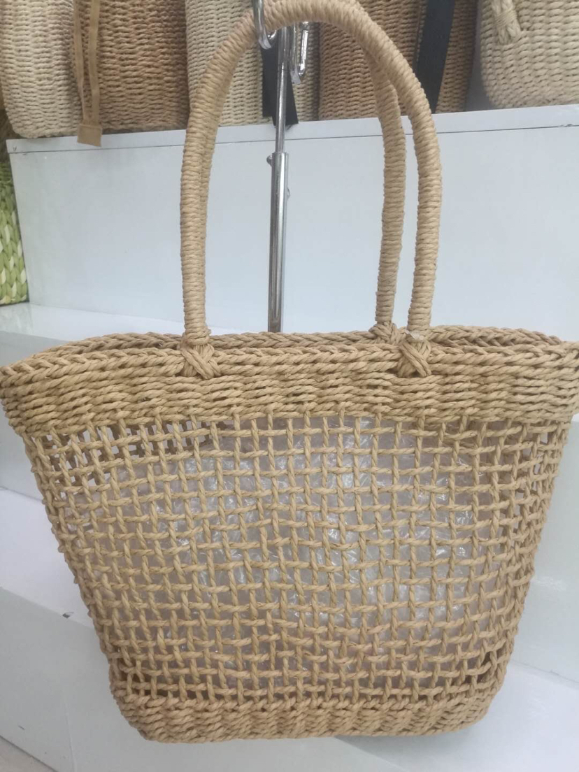 Paper rope material, hand-woven hand-made bag