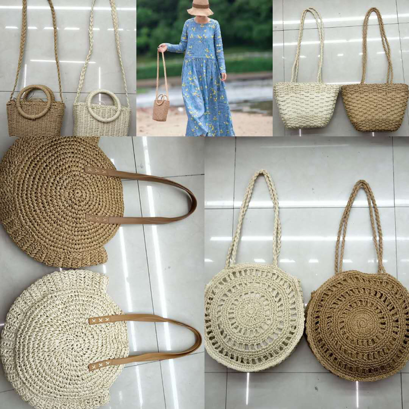Paper rope material, hand-woven hand-made bag