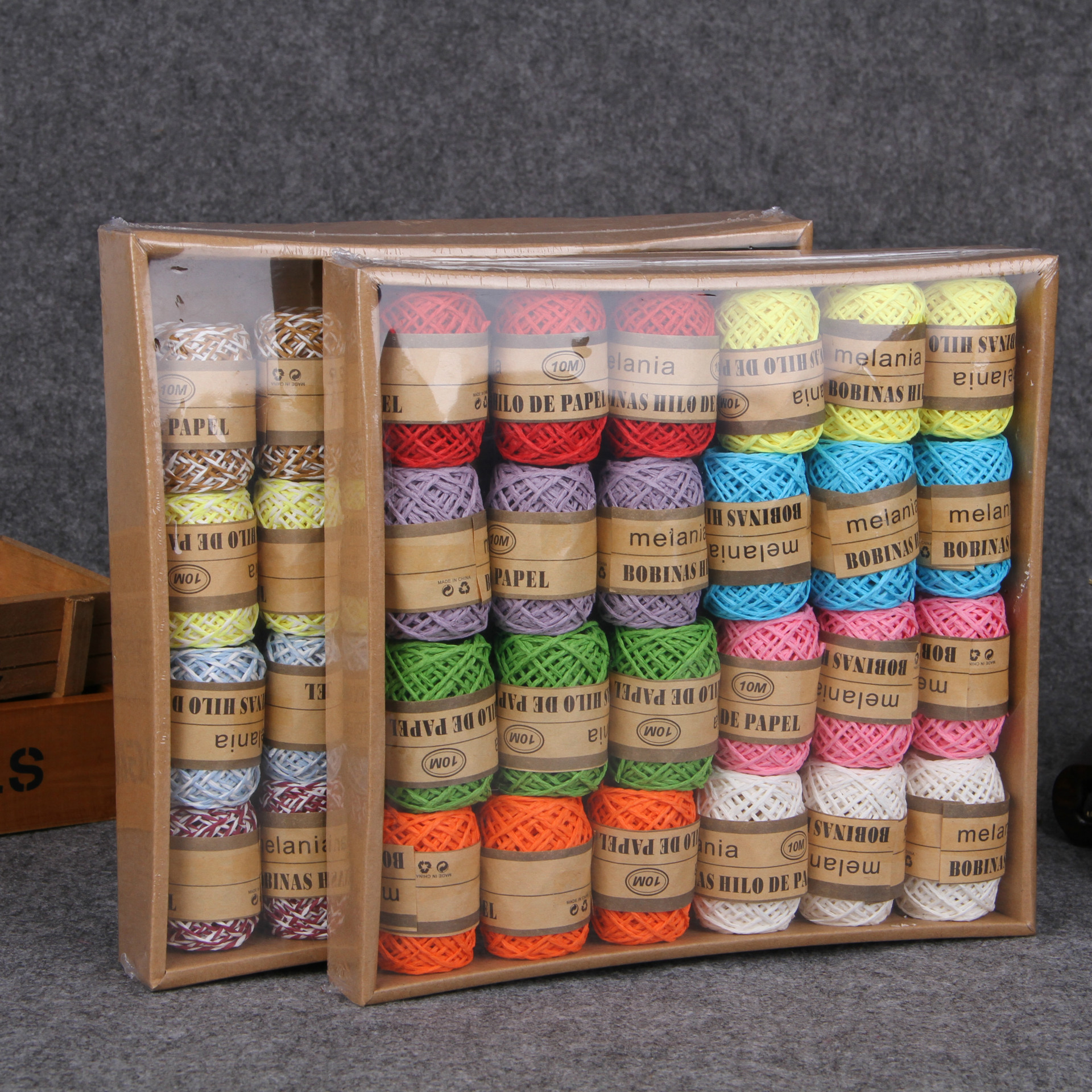 Color lafite twin-strand thin paper rope kindergarten hand-woven flower packaging materials diy painting production