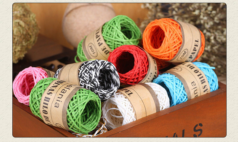 Color lafite twin-strand thin paper rope kindergarten hand-woven flower packaging materials diy painting production Color lafite twin-strand thin paper rope kindergarten hand-woven flower packaging materials diy painting production