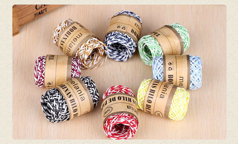 Color lafite twin-strand thin paper rope kindergarten hand-woven flower packaging materials diy painting production Color lafite twin-strand thin paper rope kindergarten hand-woven flower packaging materials diy painting production