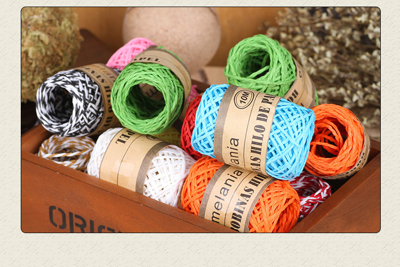Color lafite twin-strand thin paper rope kindergarten hand-woven flower packaging materials diy painting production Color lafite twin-strand thin paper rope kindergarten hand-woven flower packaging materials diy painting production