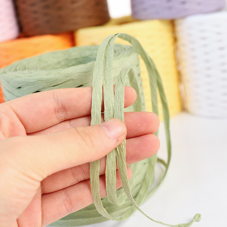 Manufacturer direct sale 250m color lafite paper rope gift box packaging decoration rope 8 colors optional