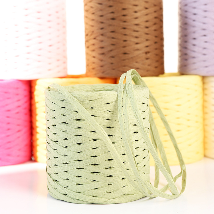 Manufacturer direct sale 250m color lafite paper rope gift box packaging decoration rope 8 colors optional