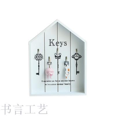 Ins hot style children room decoration rainbow design wooden key box wall hanging wooden box Nordic wood crafts