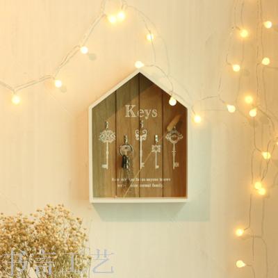 Ins hot style children room decoration rainbow design wooden key box wall hanging wooden box Nordic wood crafts