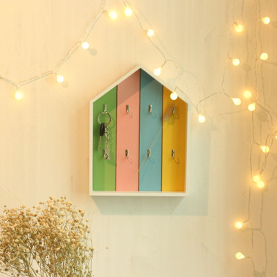 Ins hot style children room decoration rainbow design wooden key box wall hanging wooden box Nordic wood crafts Ins hot style children room decoration rainbow design wooden key box wall hanging wooden box Nordic wood crafts