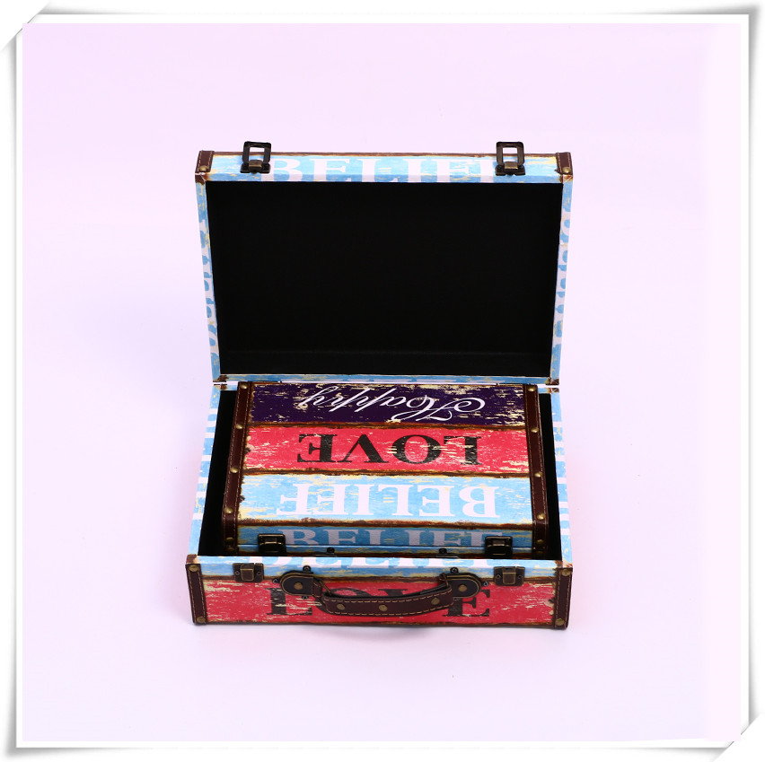 European-Style Retro Nostalgic Old-Fashioned Suitcase Collection Wooden Box Travel Props Leather Suitcase Distressed Ornaments Storage Box European-Style Retro Nostalgic Old-Fashioned Suitcase Collection Wooden Box Travel Props Leather Suitcase Distressed Ornaments Storage Box
