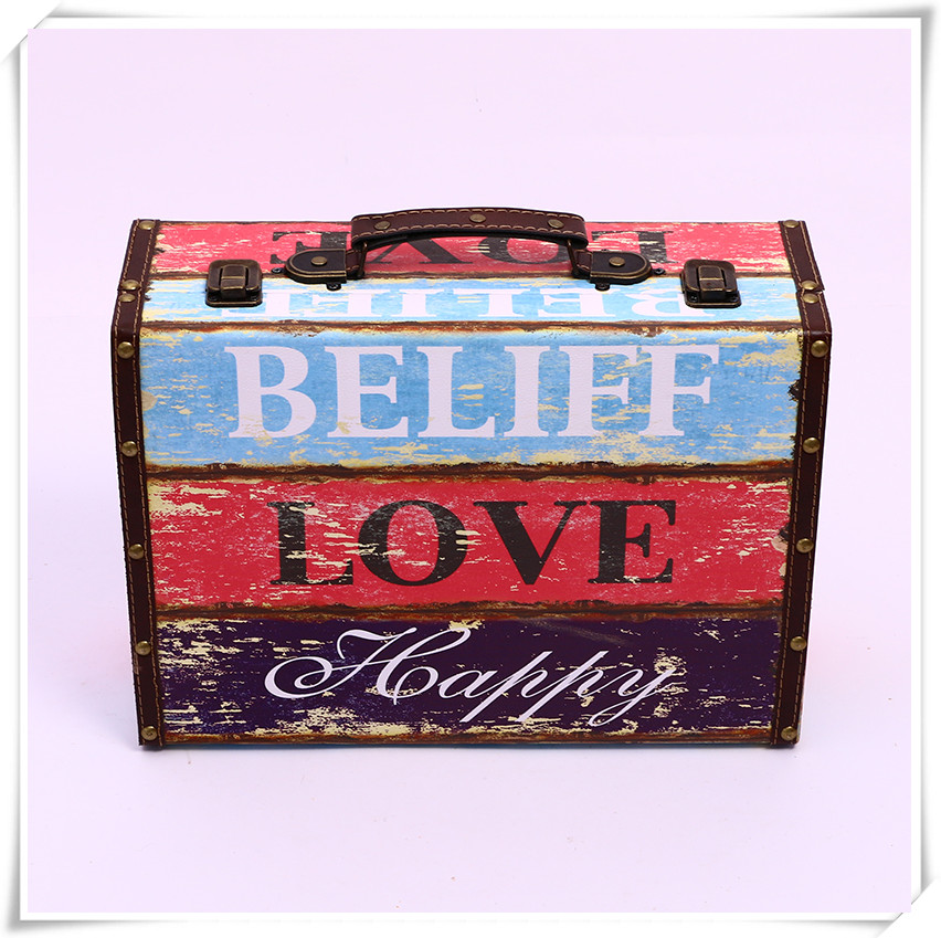 European-Style Retro Nostalgic Old-Fashioned Suitcase Collection Wooden Box Travel Props Leather Suitcase Distressed Ornaments Storage Box European-Style Retro Nostalgic Old-Fashioned Suitcase Collection Wooden Box Travel Props Leather Suitcase Distressed Ornaments Storage Box