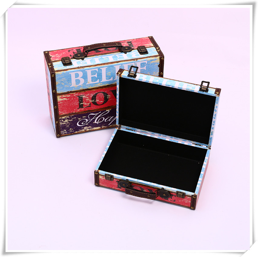 European-Style Retro Nostalgic Old-Fashioned Suitcase Collection Wooden Box Travel Props Leather Suitcase Distressed Ornaments Storage Box European-Style Retro Nostalgic Old-Fashioned Suitcase Collection Wooden Box Travel Props Leather Suitcase Distressed Ornaments Storage Box