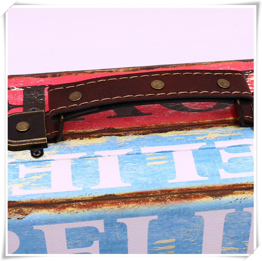 European-Style Retro Nostalgic Old-Fashioned Suitcase Collection Wooden Box Travel Props Leather Suitcase Distressed Ornaments Storage Box European-Style Retro Nostalgic Old-Fashioned Suitcase Collection Wooden Box Travel Props Leather Suitcase Distressed Ornaments Storage Box