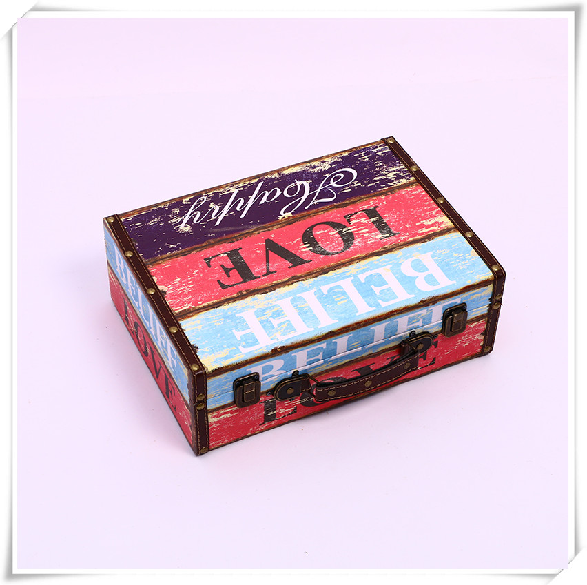 European-Style Retro Nostalgic Old-Fashioned Suitcase Collection Wooden Box Travel Props Leather Suitcase Distressed Ornaments Storage Box European-Style Retro Nostalgic Old-Fashioned Suitcase Collection Wooden Box Travel Props Leather Suitcase Distressed Ornaments Storage Box