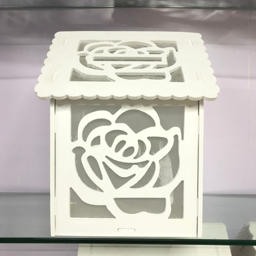 The Spot home furnishing with a will be carved hollow wooden letter box, card box cross - border wedding decorative the greeting card wooden box