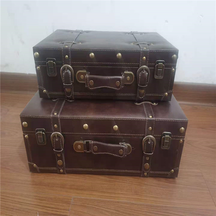 Storage Box, Super Large Anti-Cowhide Wooden Storage Box, Solid Color Wooden Box Wood Products Stage Props Box Daily Necessities