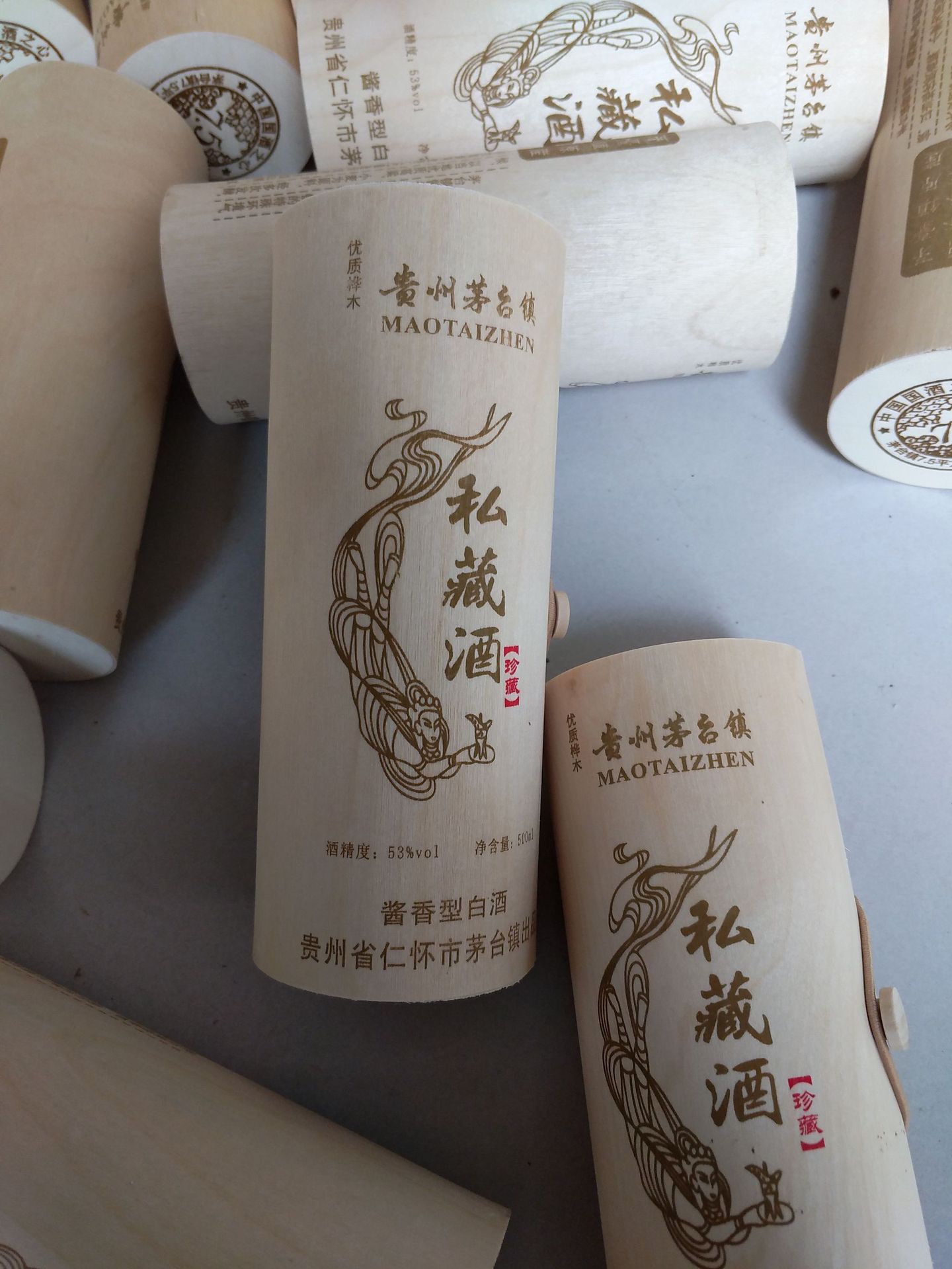 Manufacturer direct sales birch bark box old wine packaging liquor single wooden box red wine box