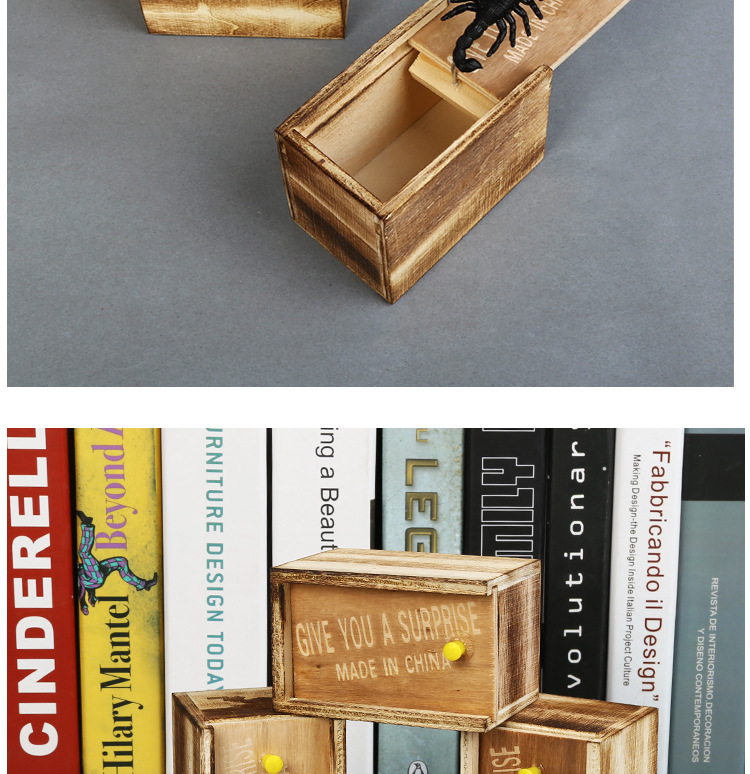 A wooden box full of Pranks toy Douyin bug box scary scary box