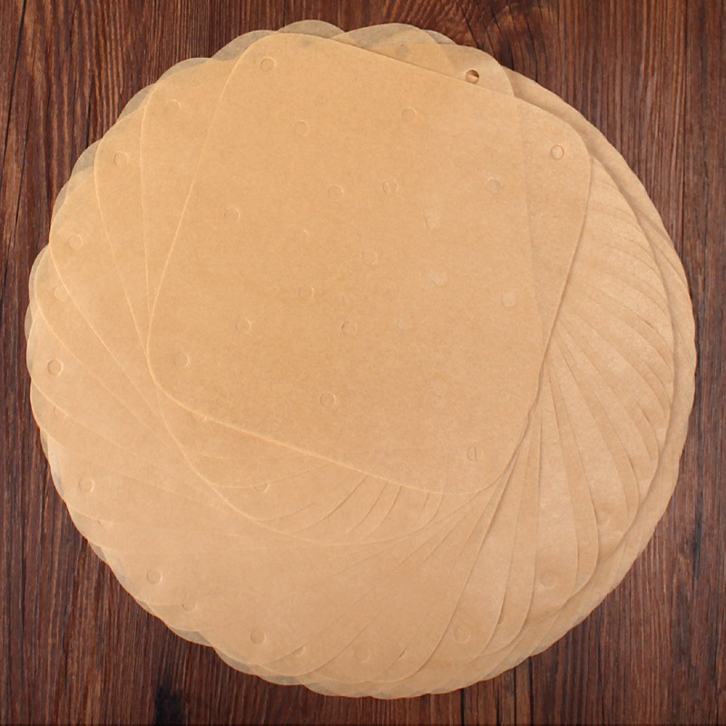 Factory Straight Baking Paper Bamboo Steamer Liners Air Fryer round Oiled Paper Barbecue Buns Cake Paper Tray Parchment